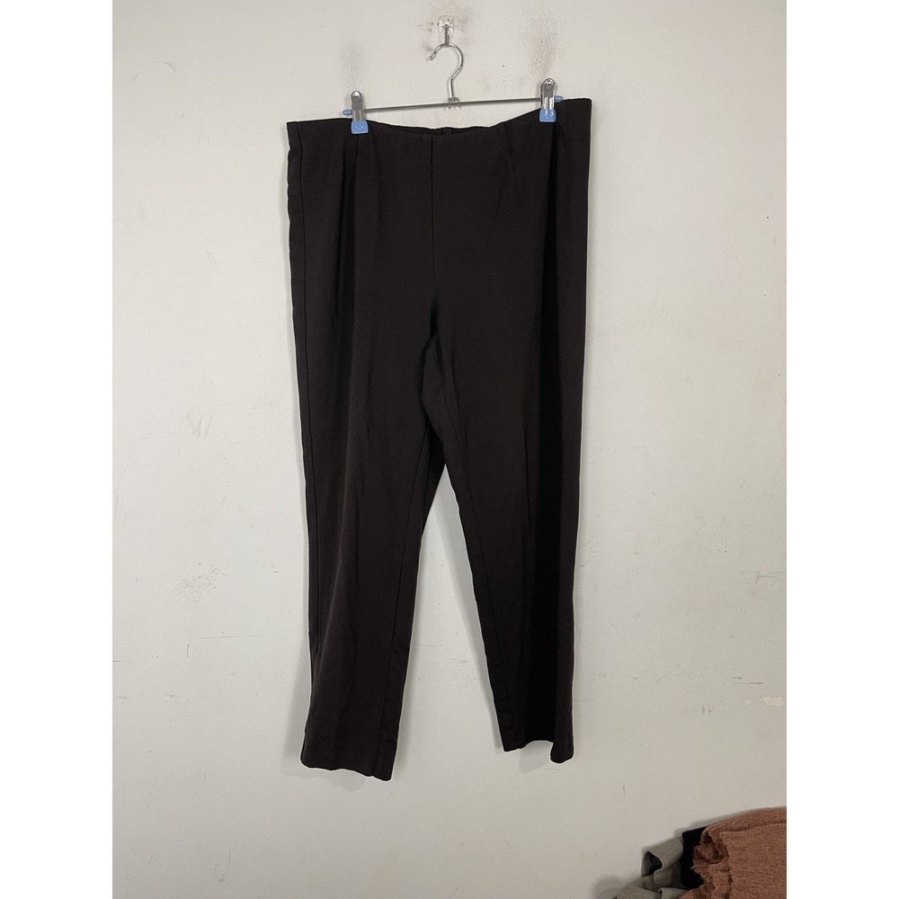 J.Jill Women's L Brown Ponte Knit Pull On Cropped Ankle Pants Comfort Stretch